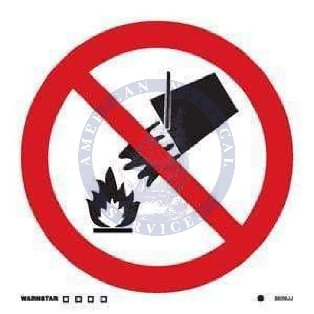Marine Prohibition Sign: Do Not Extinguish with Water Symbol