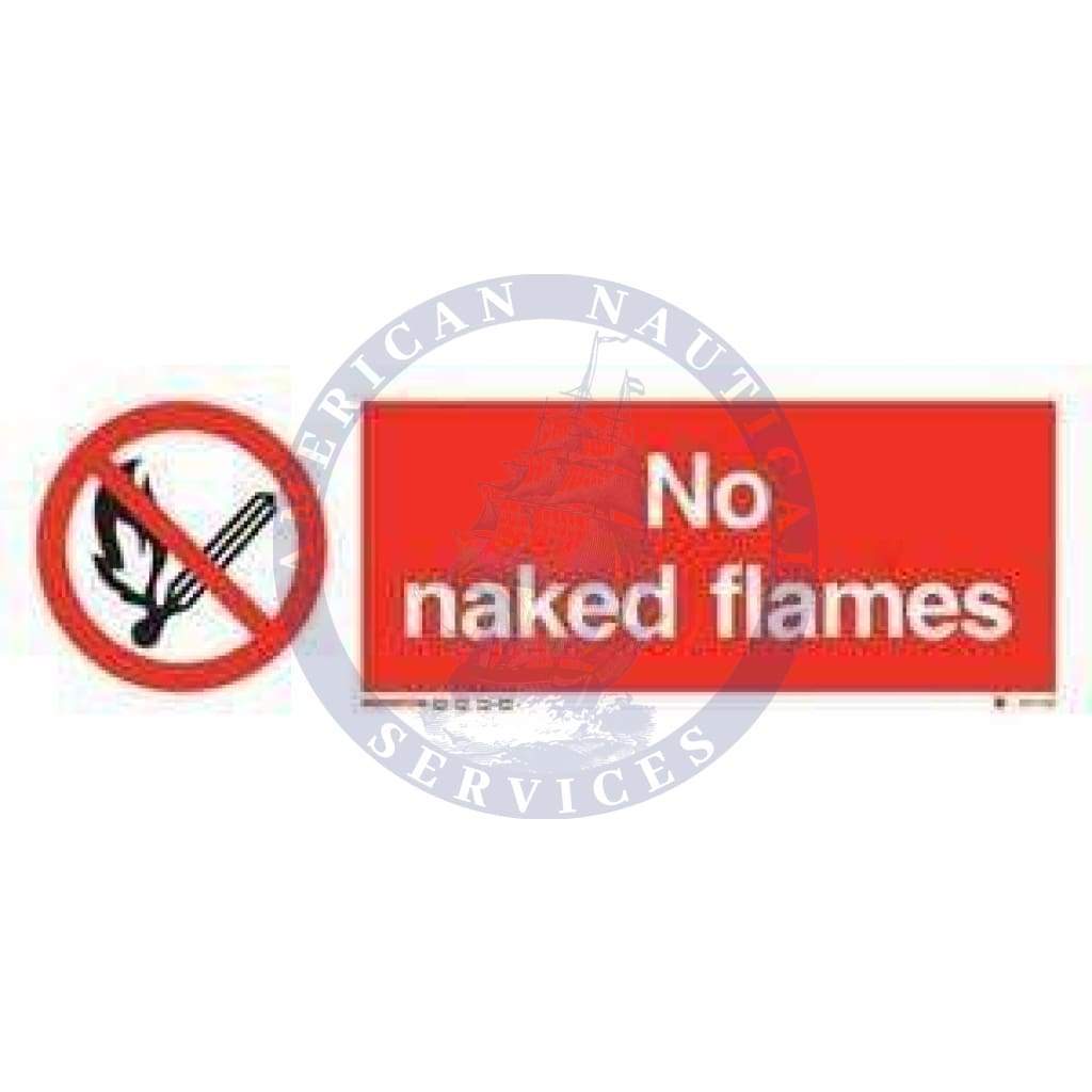 Marine Prohibition Sign: No Naked Flames + Symbol