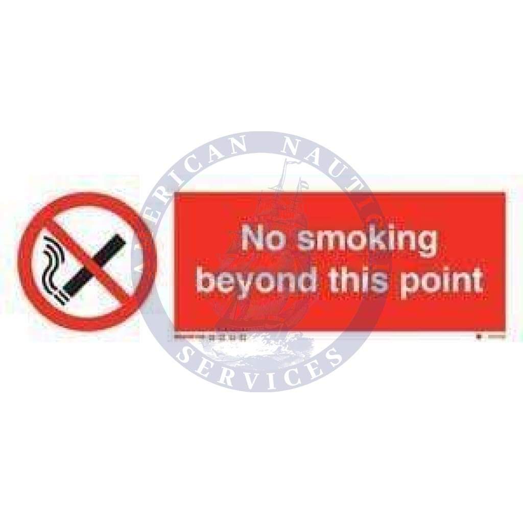 Marine Prohibition Sign: No Smoking Beyond this Point + Symbol