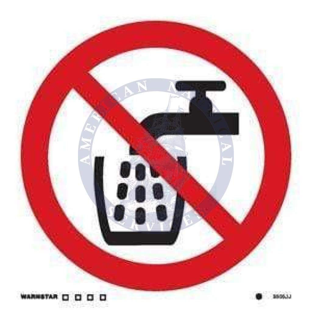 Marine Prohibition Sign: Not Drinking Water Symbol