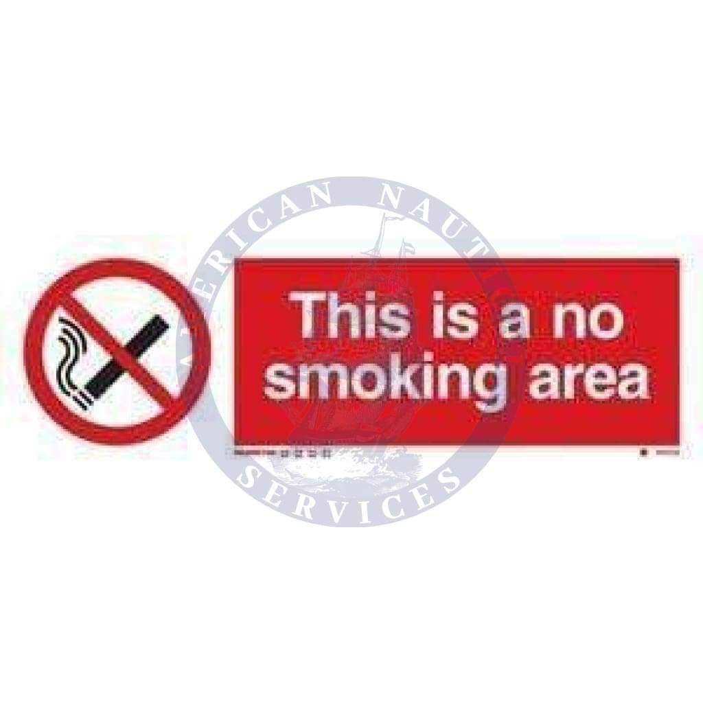 Marine Prohibition Sign: This Is a No Smoking Area + Symbol