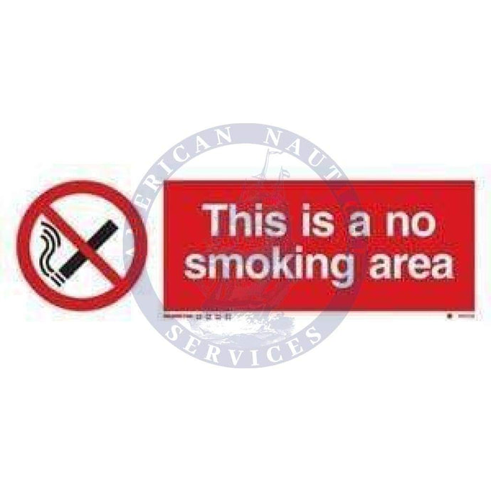 Marine Prohibition Sign: This Is a No Smoking Area + Symbol
