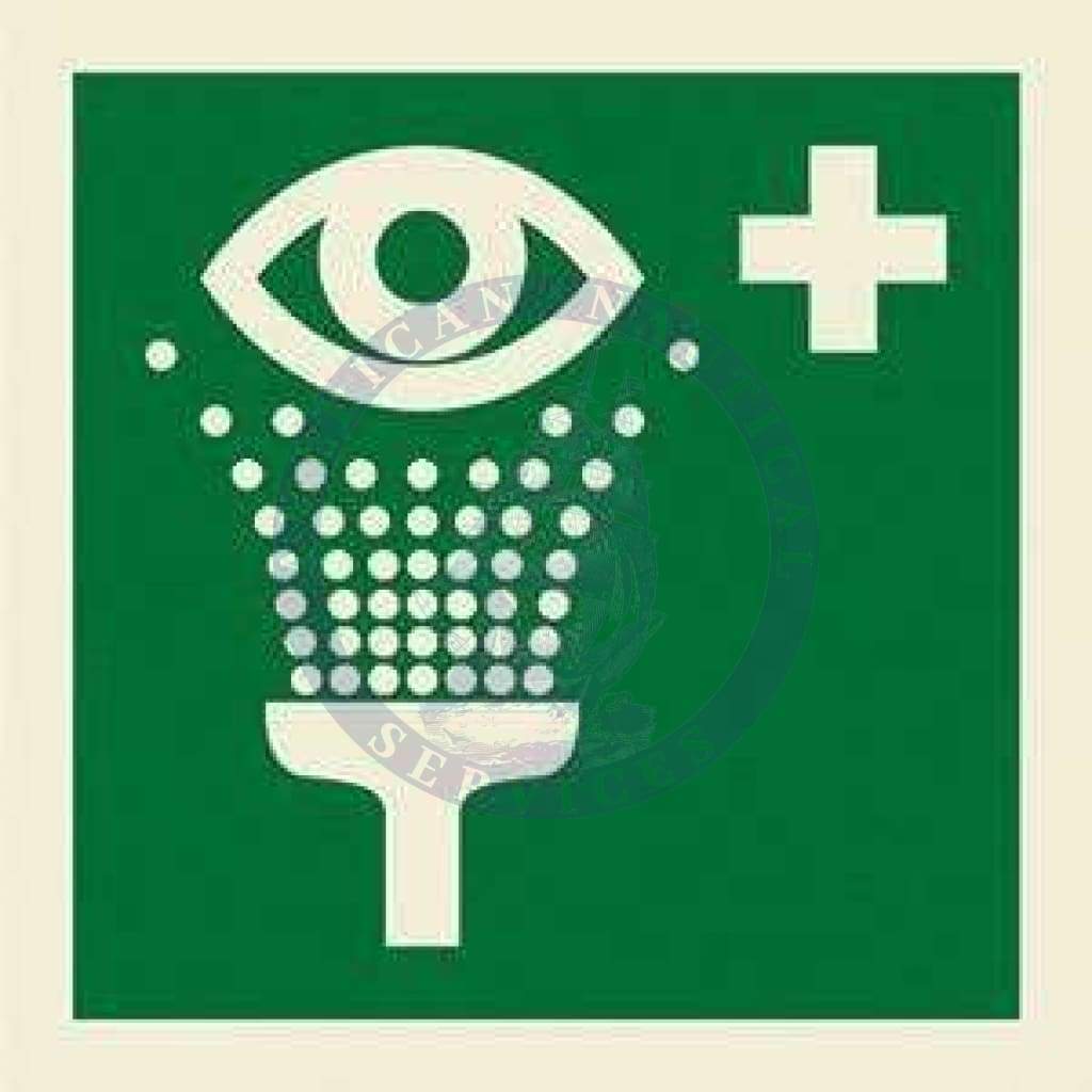 Marine Safety Sign: Emergency Eye Wash Symbol