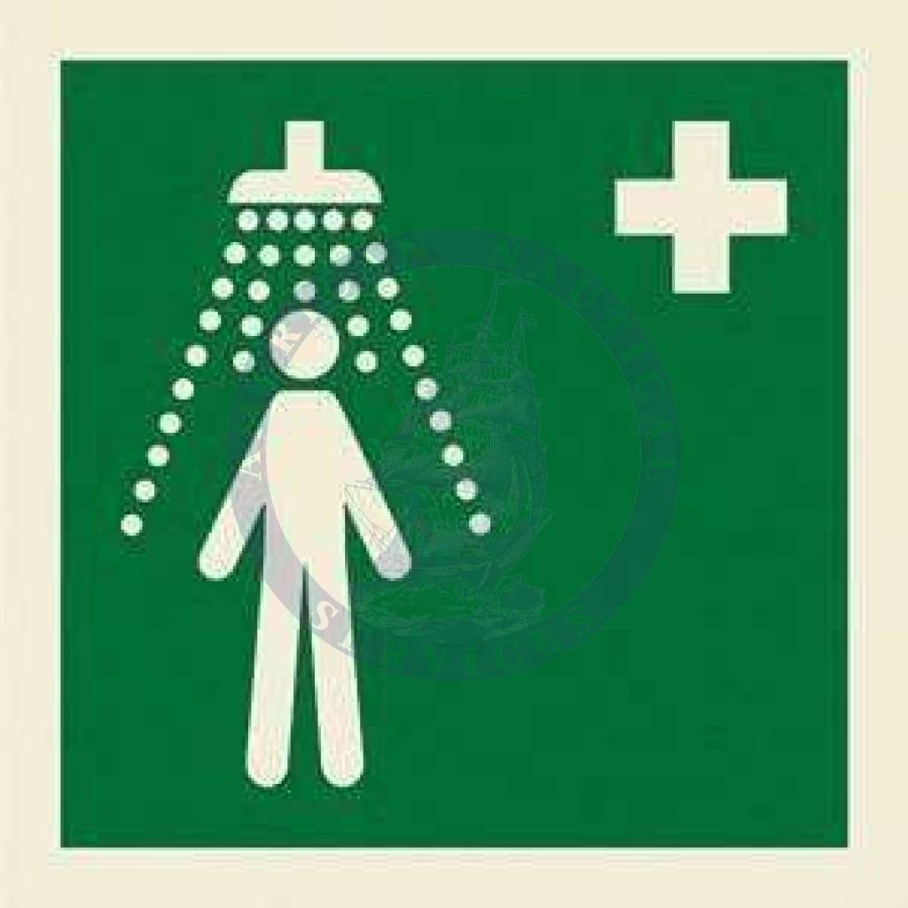 Marine Safety Sign: Emergency Shower Symbol