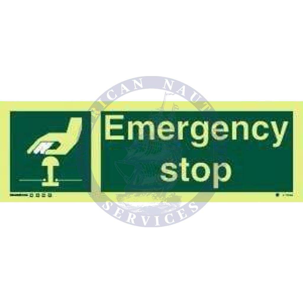 Marine Safety Sign: Emergency Stop