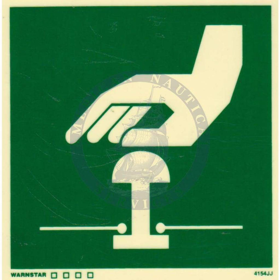 Marine Safety Sign: Emergency Stop Symbol (Green) - Amnautical