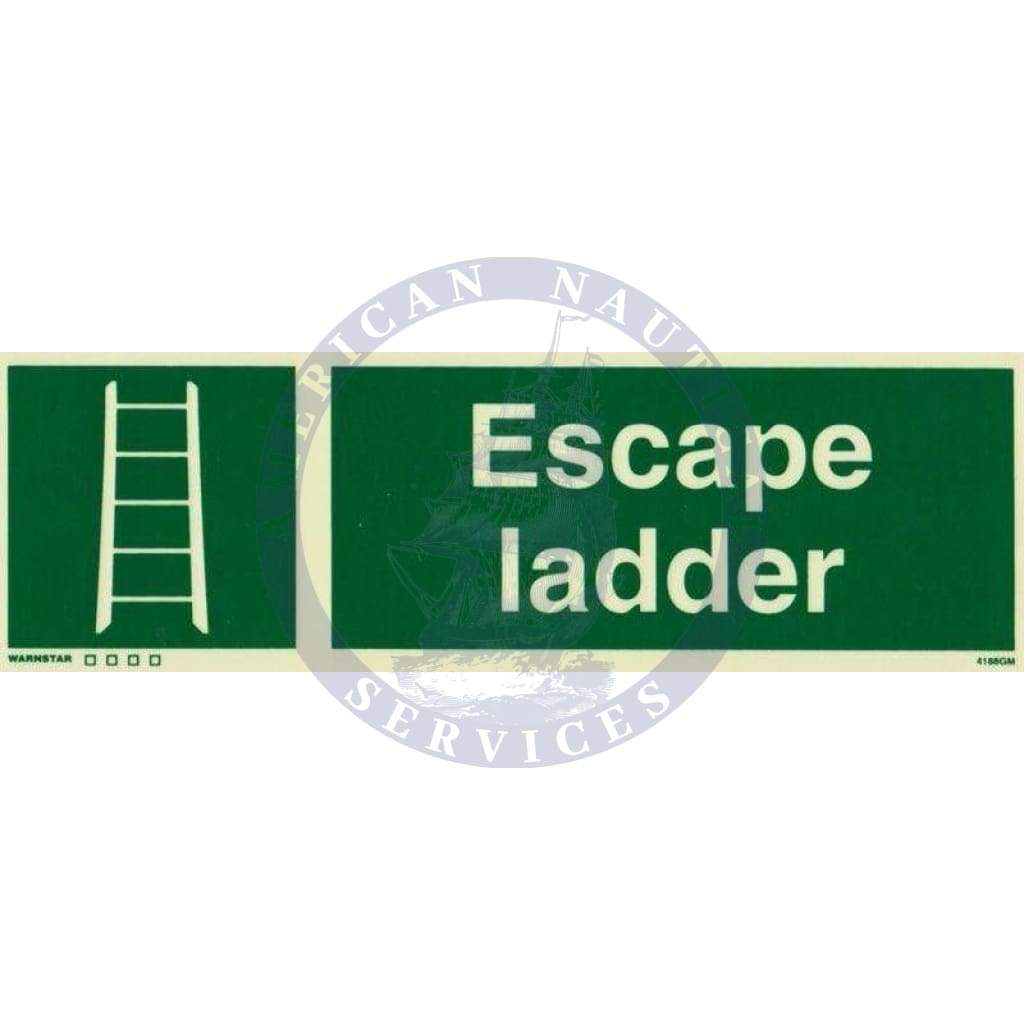 Exscape Ladder Sign Marine Safety Sign: Escape Ladder | Emergency Ladder - Amnautical