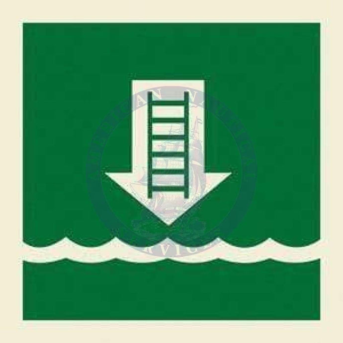 Marine Safety Sign, IMO Life Saving App. Symbol: Embarkation ladder - Without Text