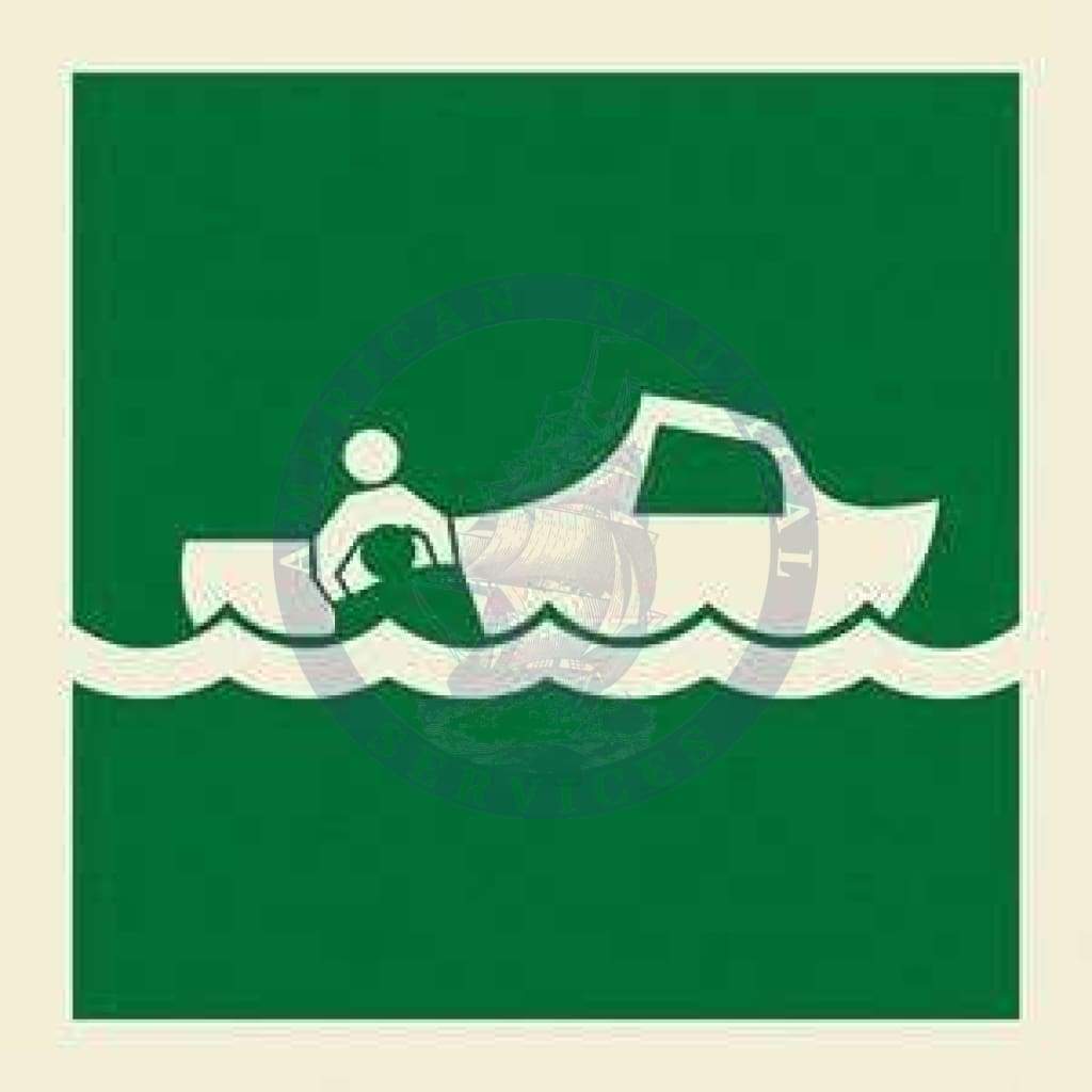 Marine Safety Sign, IMO Life Saving App. Symbol: Rescue boat - Without Text