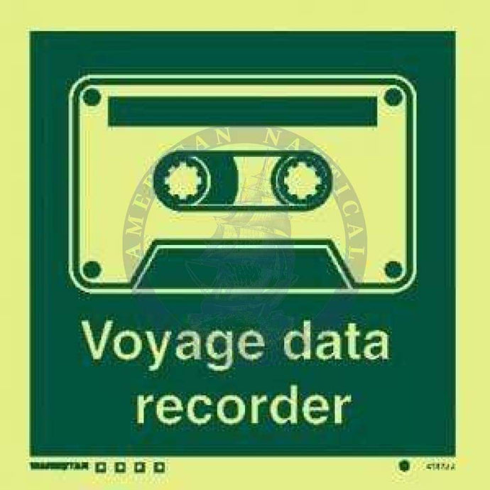 Marine Safety Sign, IMO Life Saving App. Symbol: Voyage Data Recorder Symbol - With Text