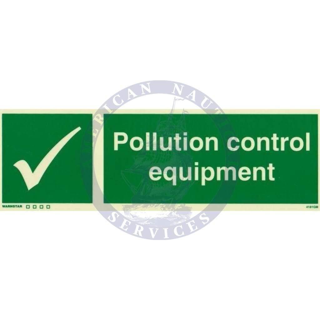 Marine Safety Sign: Pollution Control Equipment