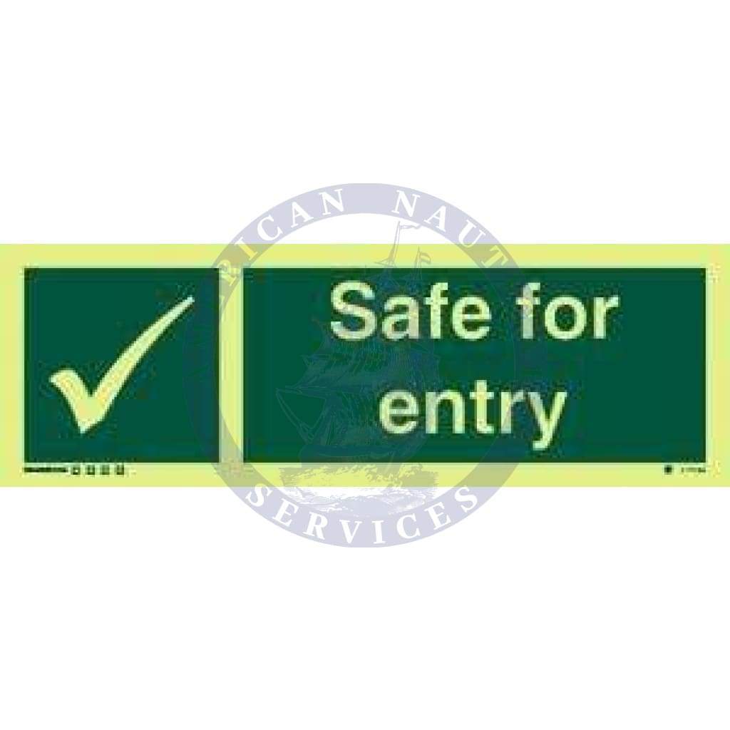 Marine Safety Sign: Safe For Entry