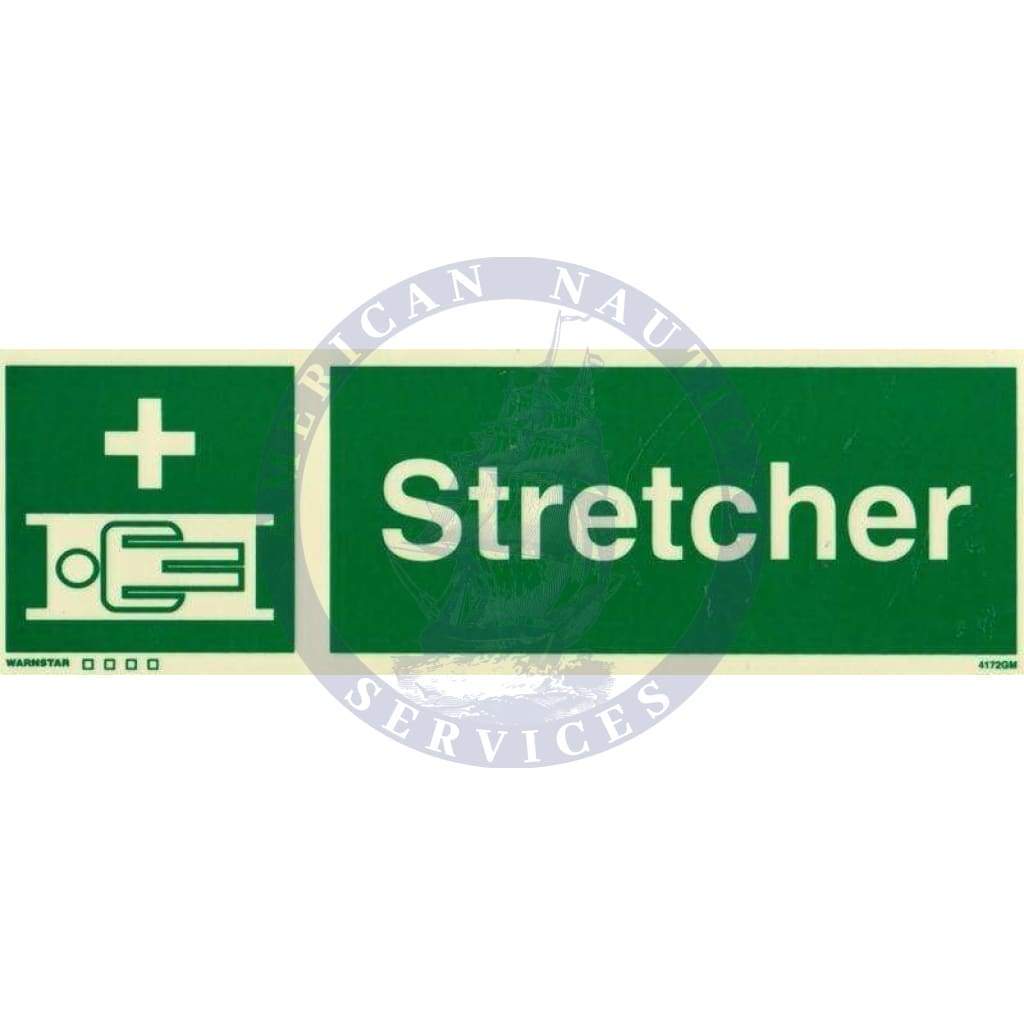 Marine Safety Sign: Stretcher with Text