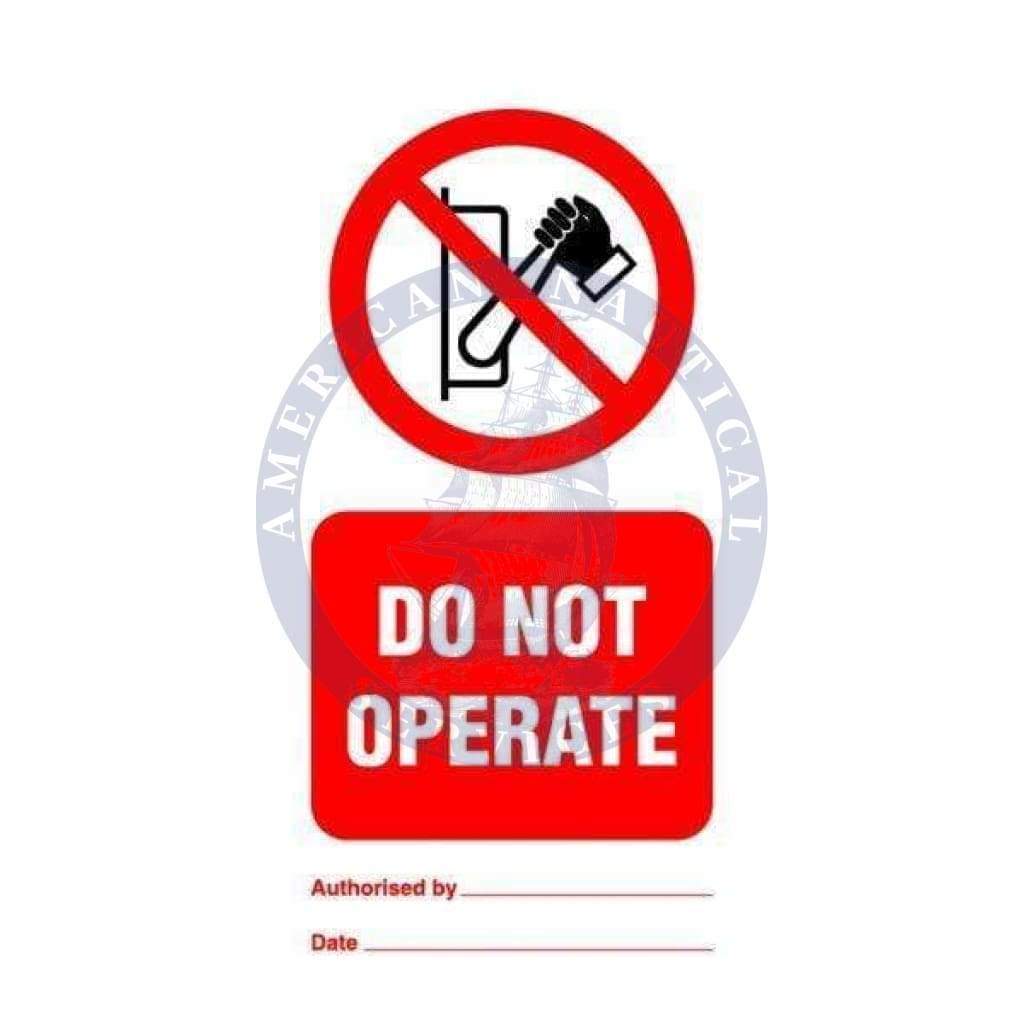 Marine Temporary Tie Tag: Tie tag, Do not operate - Pack of 10