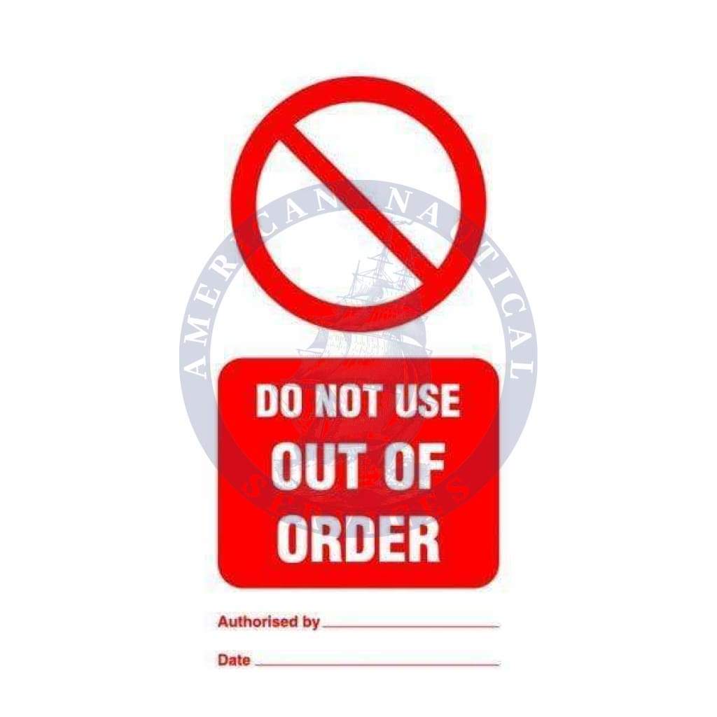 Marine Temporary Tie Tag: Tie tag, Do not use out of order - Pack of 10