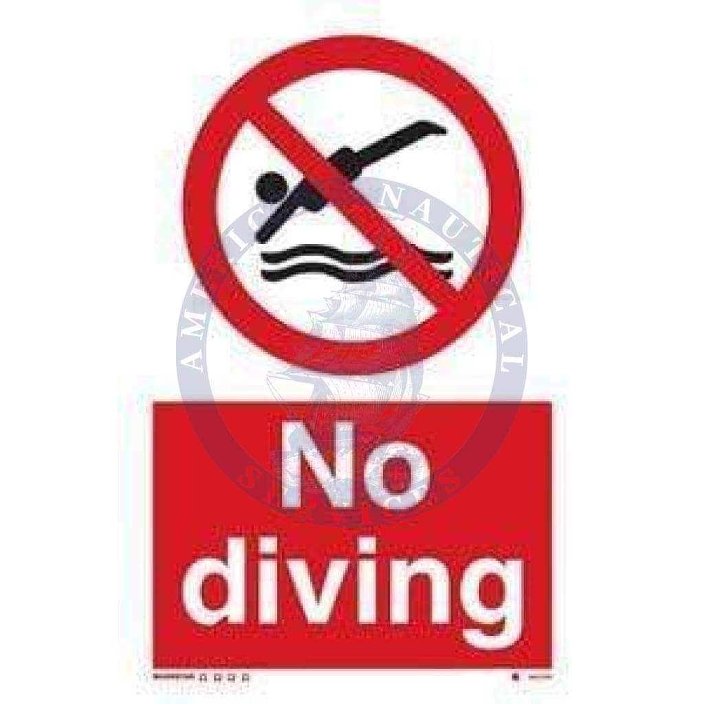 Marine Water Safety Sign: No Diving
