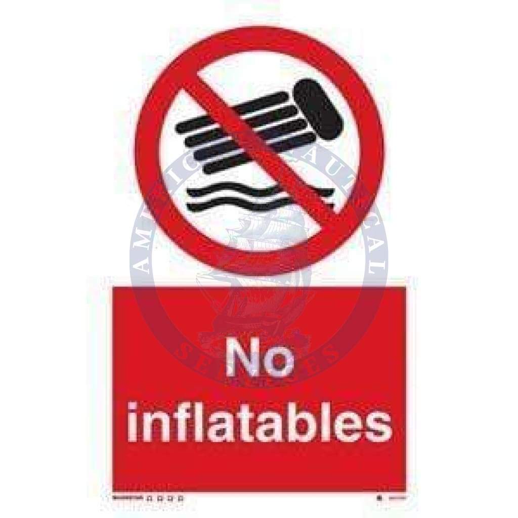 Marine Water Safety Sign: No Inflatables