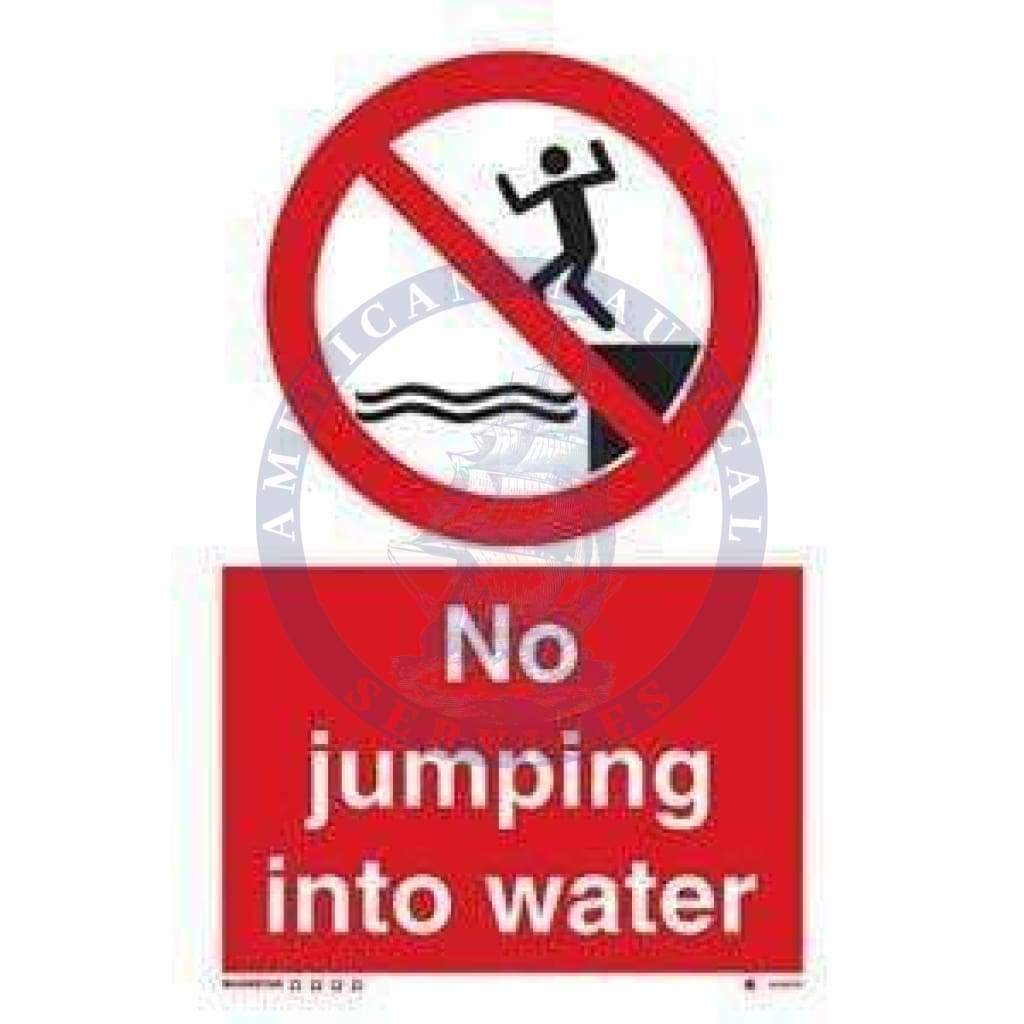 Marine Water Safety Sign: No Jumping into Water
