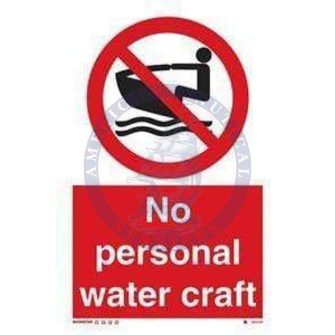 Marine Water Safety Sign: No Personal Water Craft