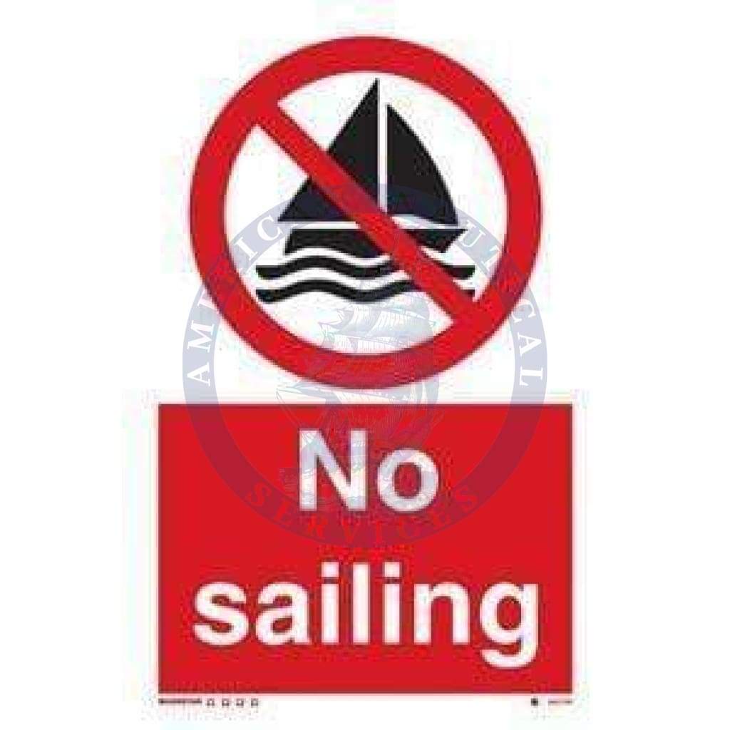 Marine Water Safety Sign: No Sailing