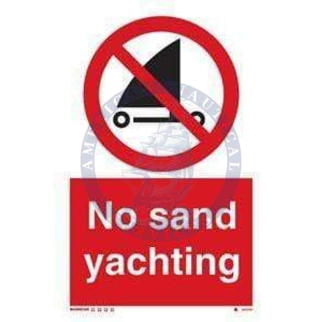 Marine Water Safety Sign: No Sand Yachting