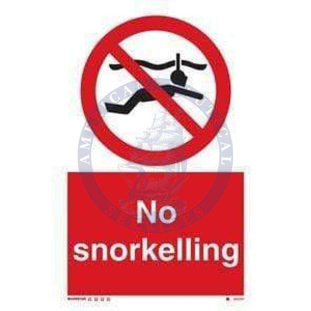 Marine Water Safety Sign: No Snorkelling