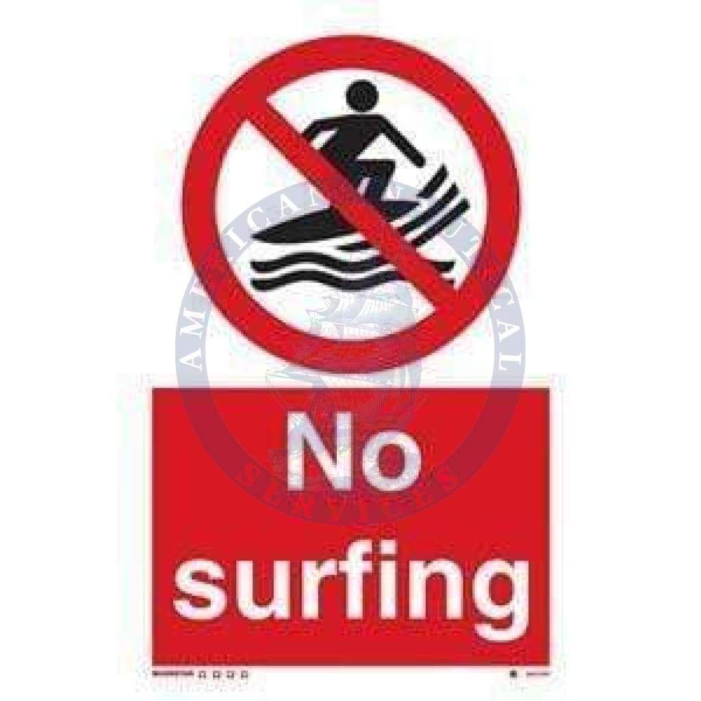 Marine Water Safety Sign: No Surfing