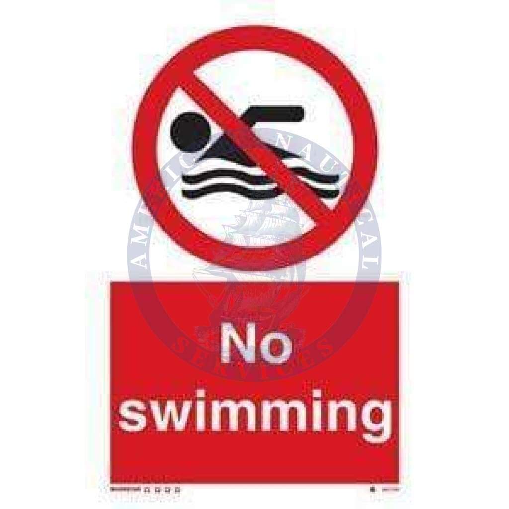 Marine Water Safety Sign: No Swimming