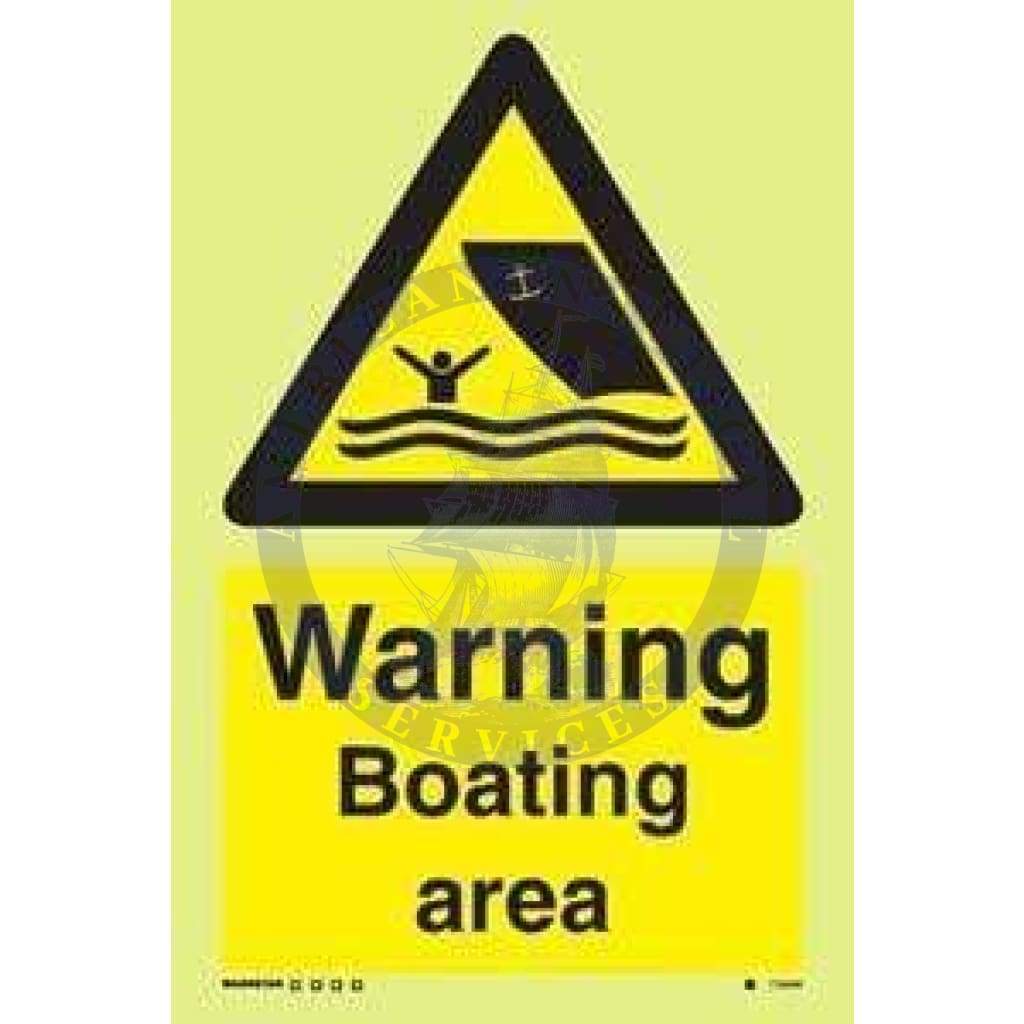 Marine Water Safety Sign: Warning Boating Area