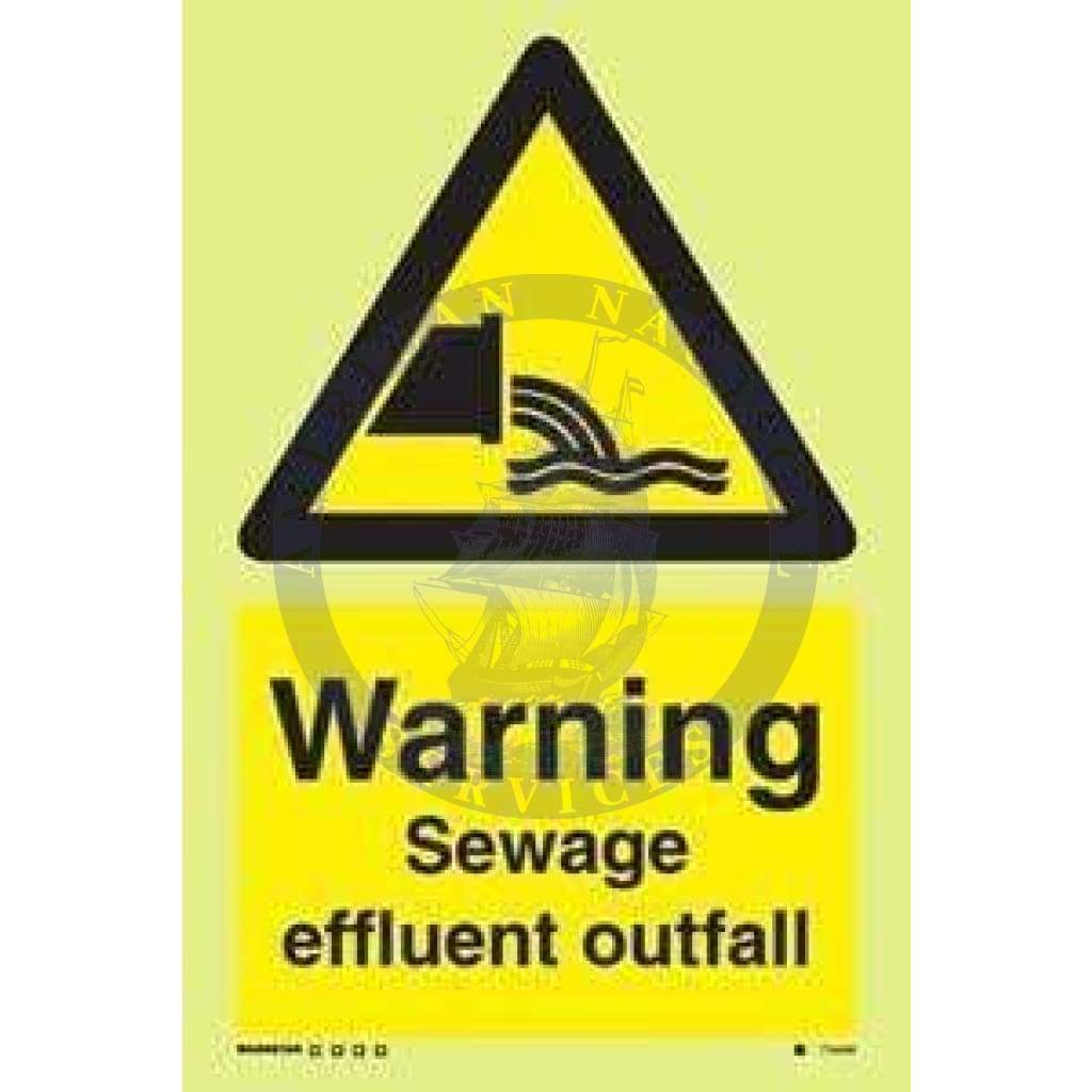 Marine Water Safety Sign: Warning Sewage Effluent Outfall