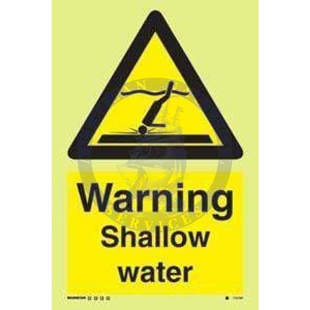 Marine Water Safety Sign: Warning Shallow Water
