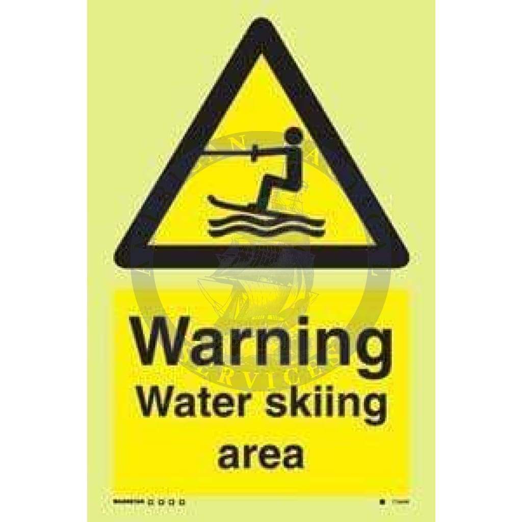 Marine Water Safety Sign: Warning Water Skiing Area