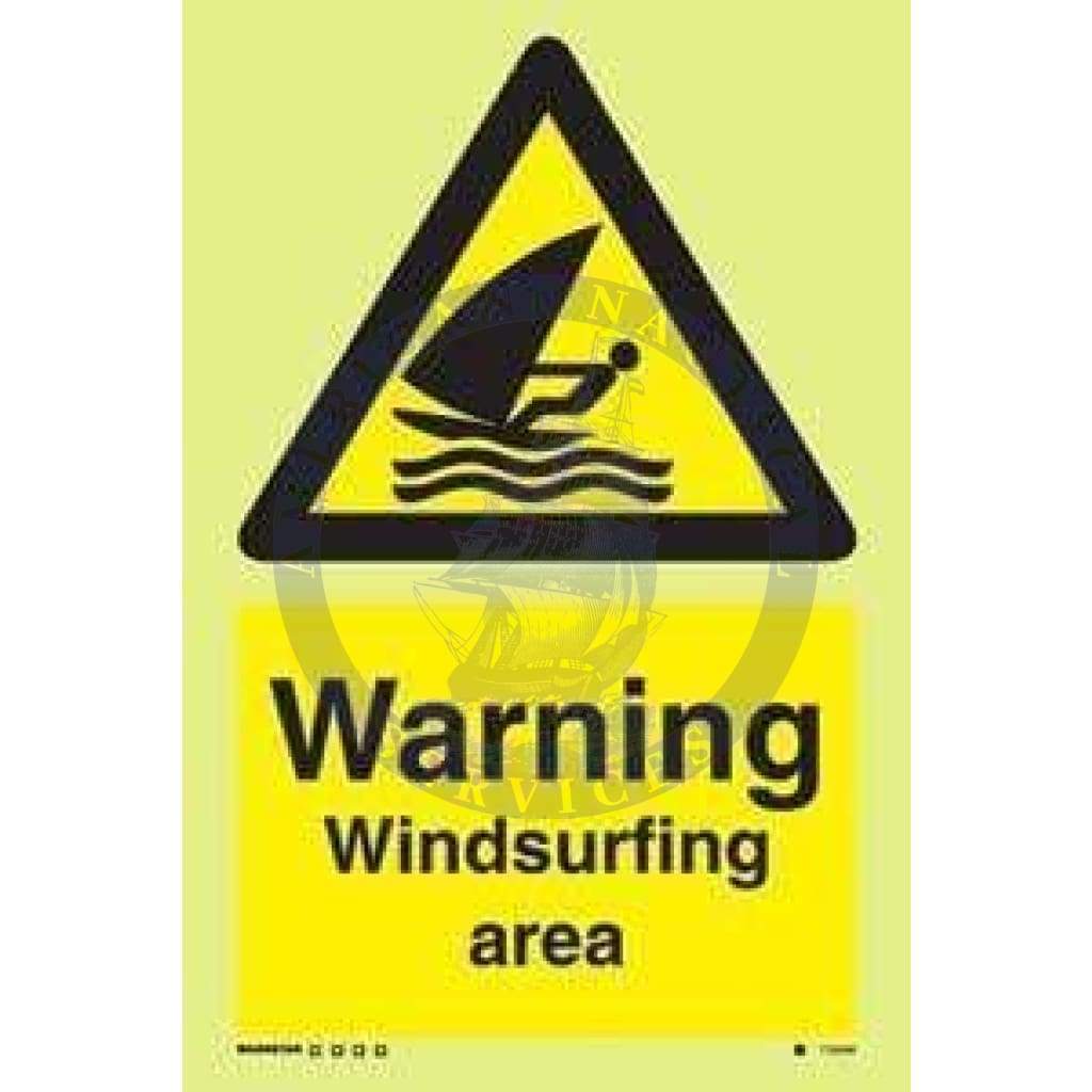 Marine Water Safety Sign: Warning Windsurfing Area