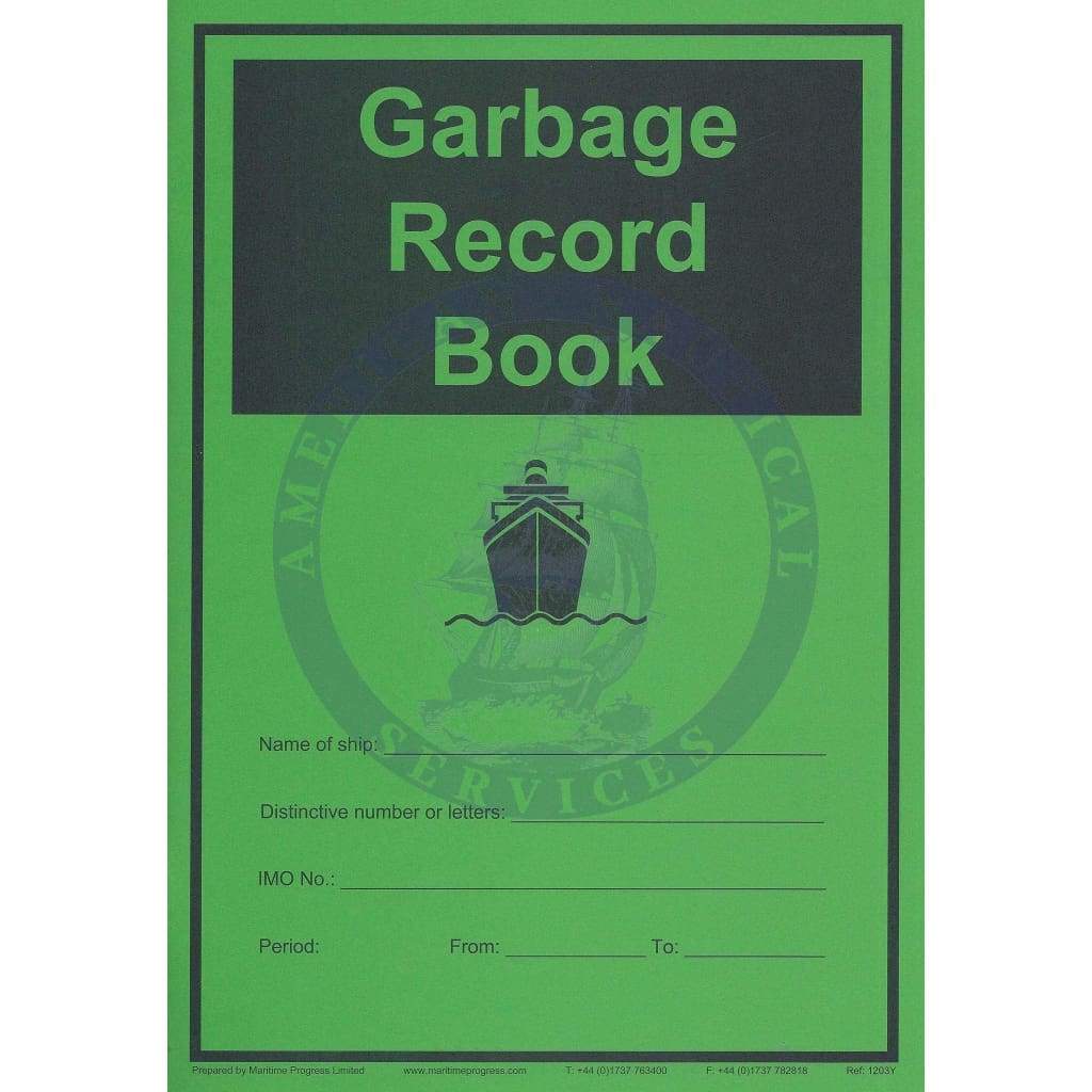 Garbage Records Lettering Maritime Progress Garbage Record Book - Amnautical