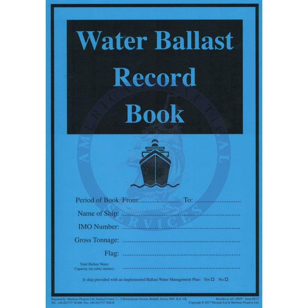 Maritime Progress Water Ballast Record Book