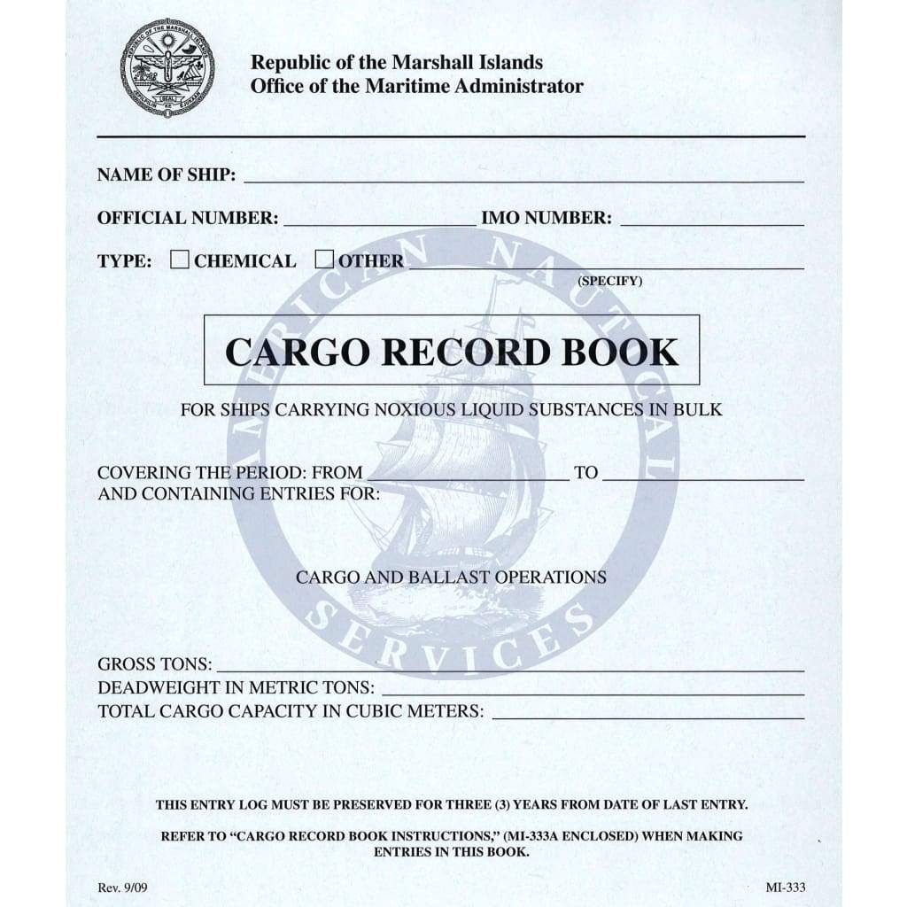 Marshall Islands Cargo Record Book (MI-333)