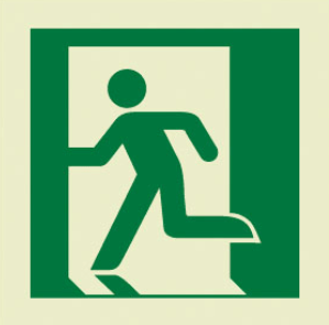 Means of Escape Signs (MES): Emergency Exit Left Hand (2019)