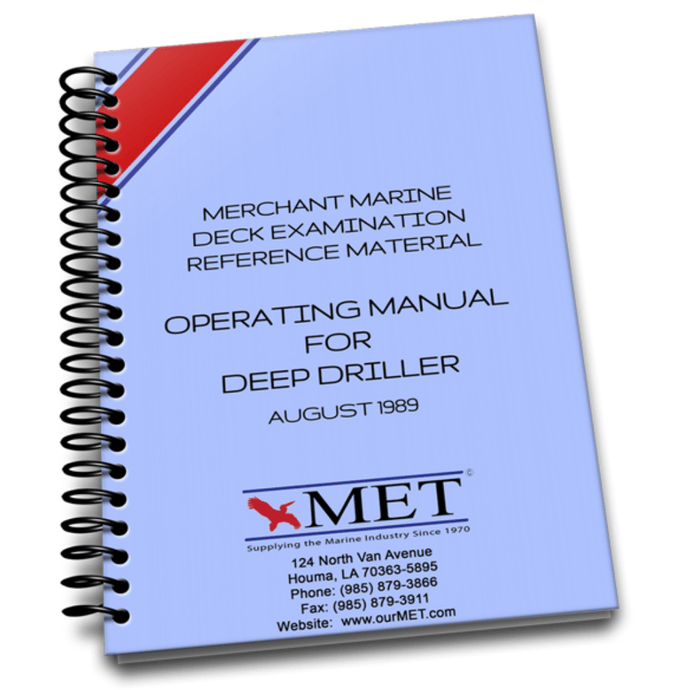 Merchant Marine Deck Examination Reference Material: Operating Manual for Deep Driller (BK-062)