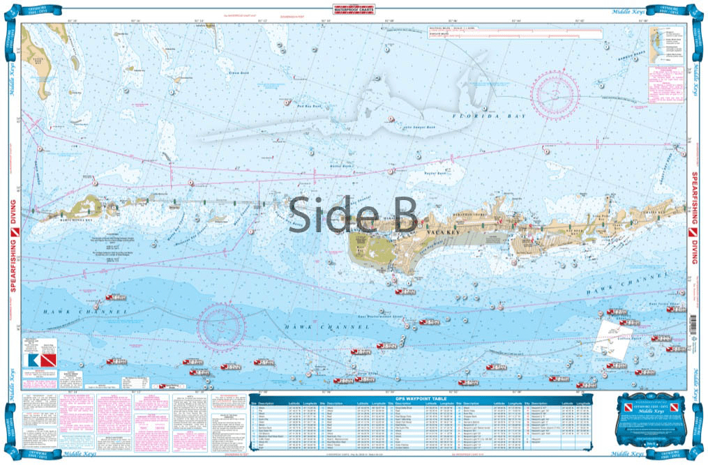 Middle Keys Fishing Offshore Fish and Dive Chart 6F