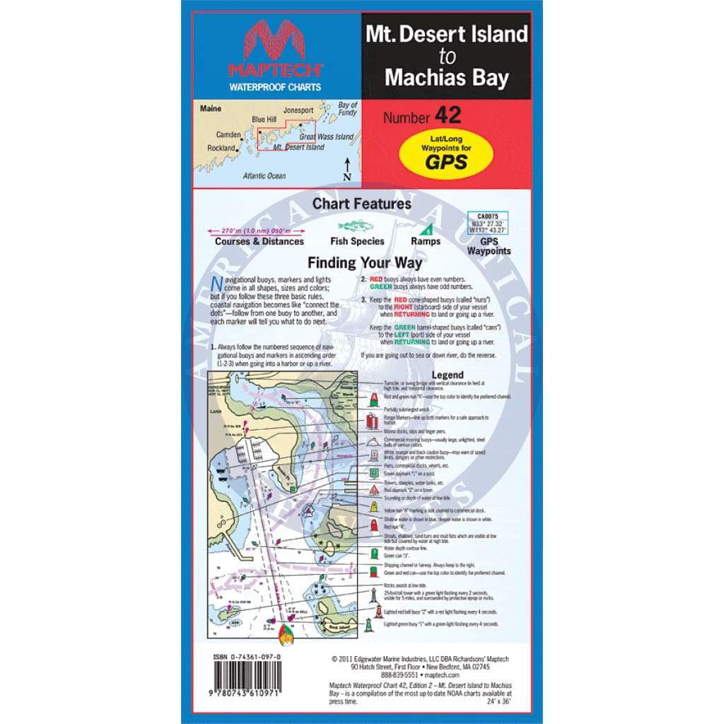 Mt. Desert Island to Machias Bay Waterproof Chart, 2nd Edition