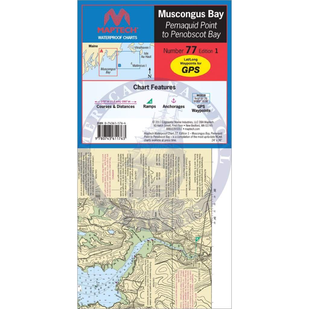Muscongus Bay - Pemaquid Point to Penobscot Bay Waterproof Chart, 1st edition