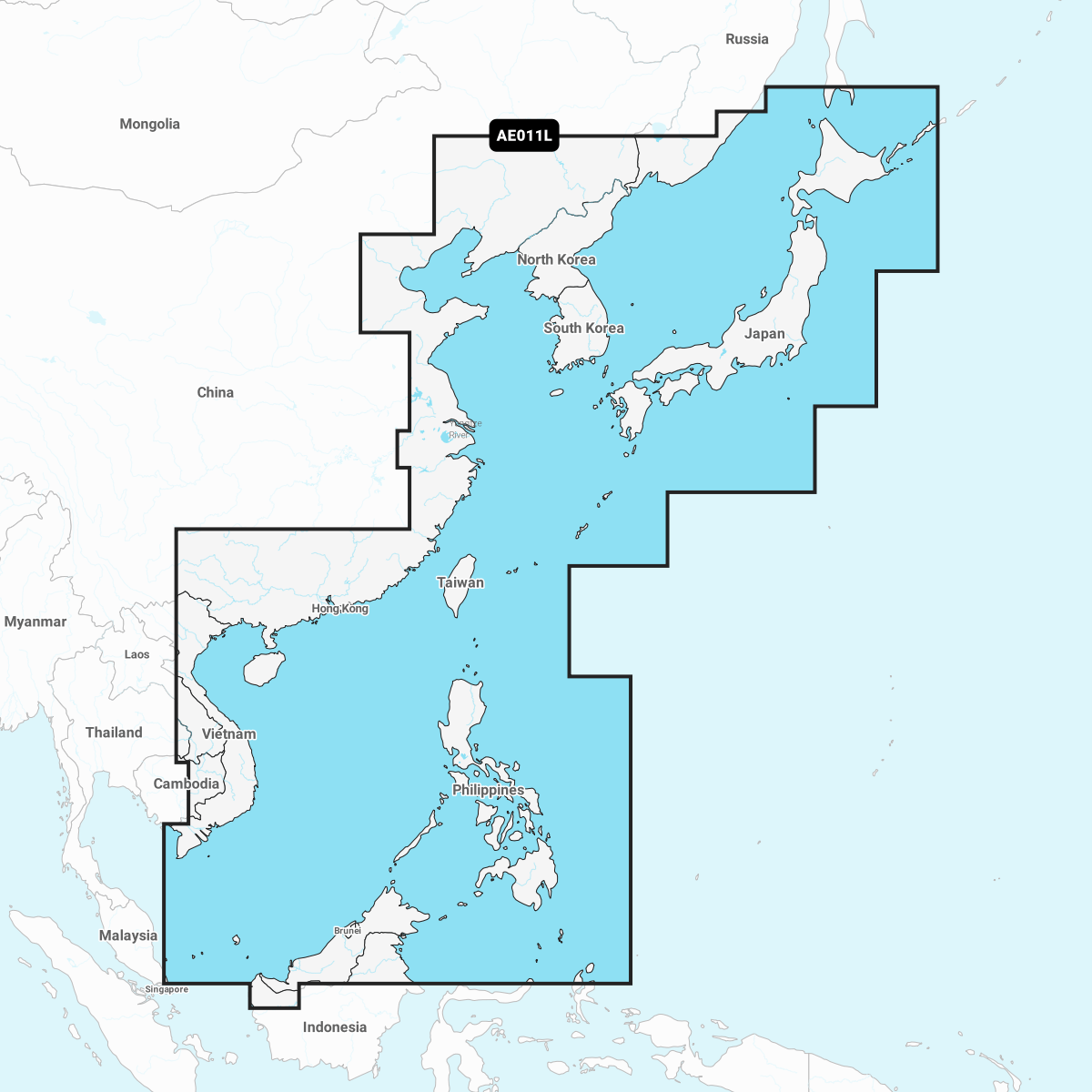 Navionics+ Chart AE011L: China Sea & Japan