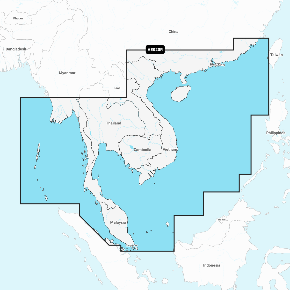 Navionics+ Chart AE020R: South China & Andaman Seas