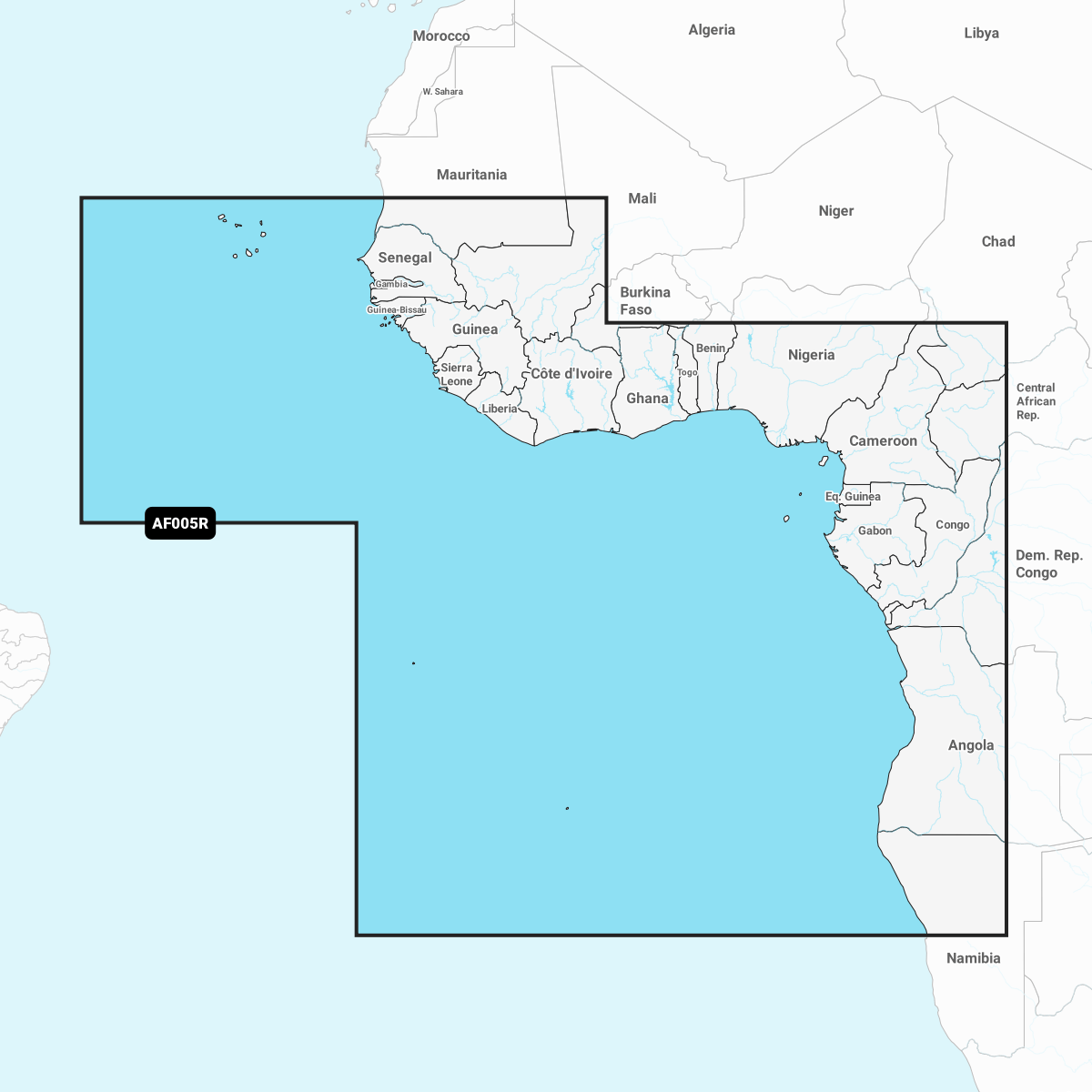 Navionics+ Chart AF005R: Africa, West