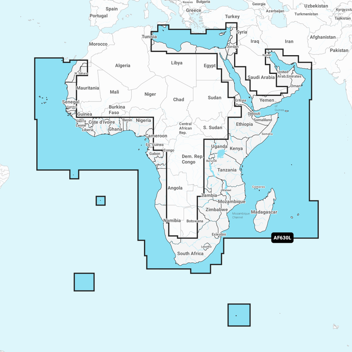 Navionics+ Chart AF630L: Africa & Middle East