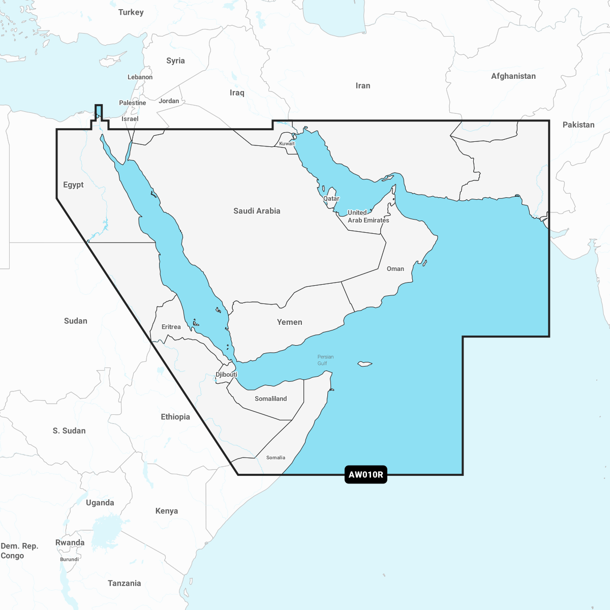 Navionics+ Chart AW010R: The Gulf & Red Sea