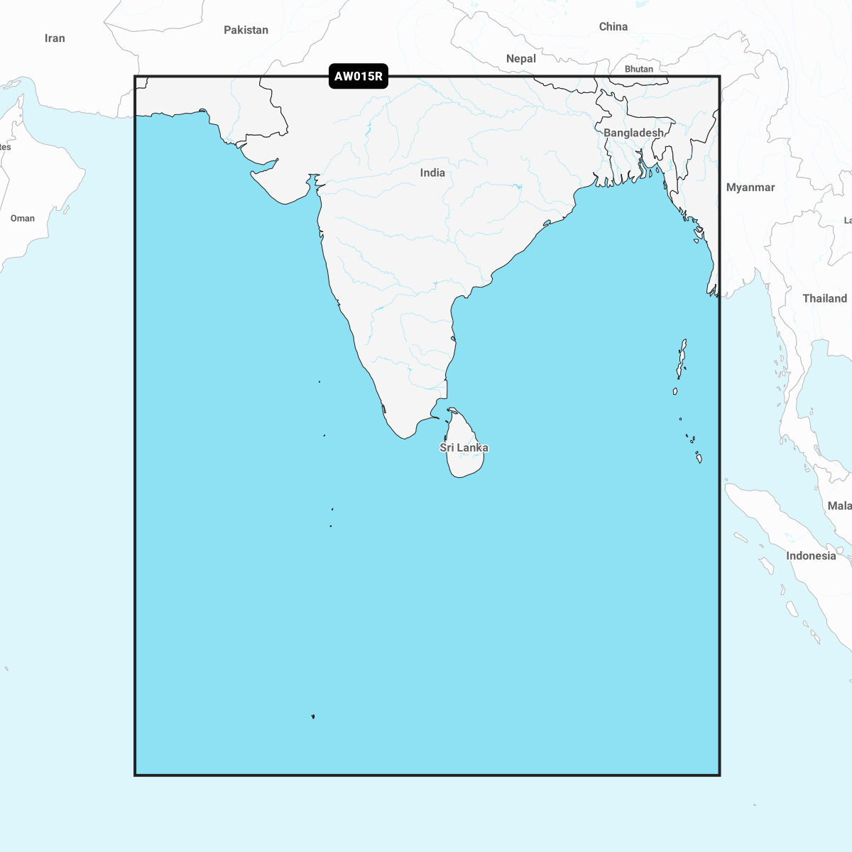 Navionics+ Chart AW015R: Indian Subcontinent