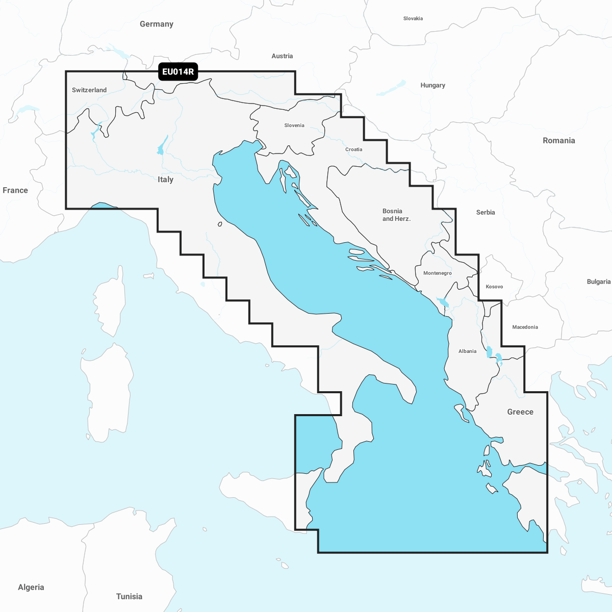 Navionics+ Chart EU014R: Italy, Adriatic Sea