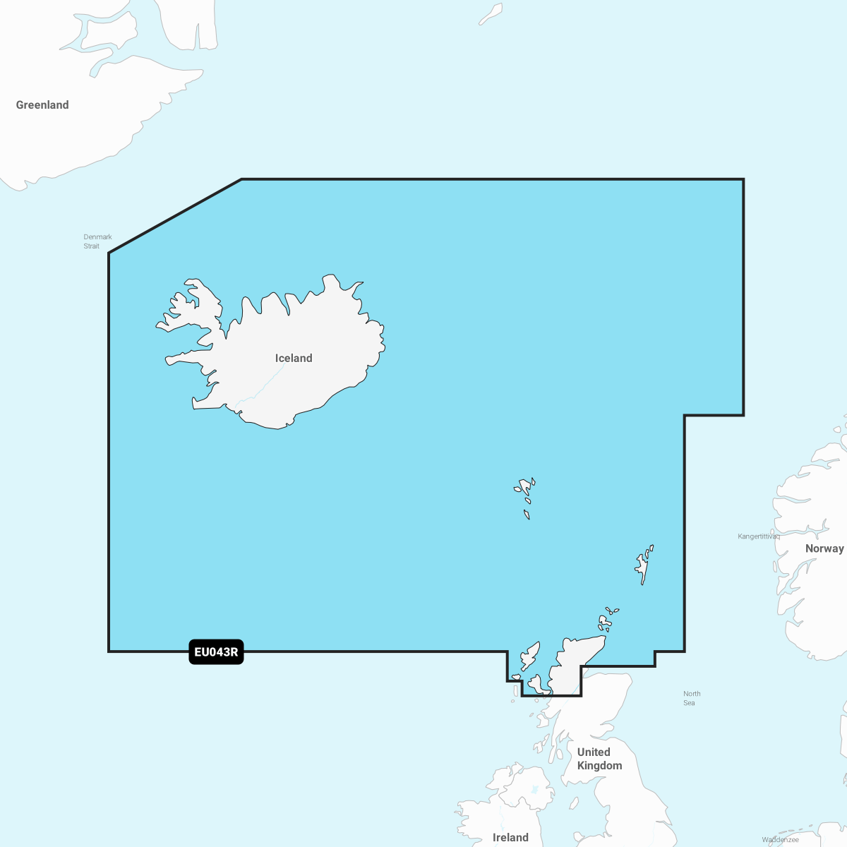 Navionics+ Chart EU043R: Iceland to Orkney