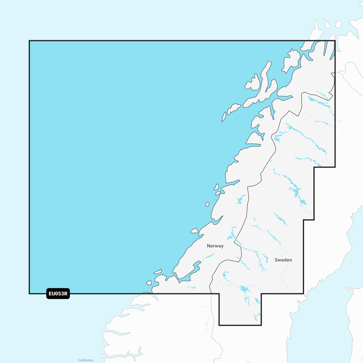 Navionics+ Chart EU054R: Norway, Vestfjorden to Svalbard